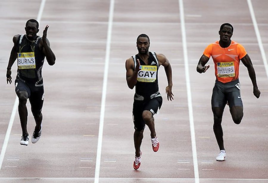 Tyson Gay in 100m race Tyson Gay in 100m race